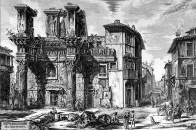 Vue des vestiges du Forum de Nerva, de la série 